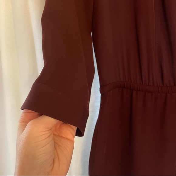 Aritzia Babaton Bennett Dress 100% Silk Maroon / Burgundy Size XS - Picture 10 of 12